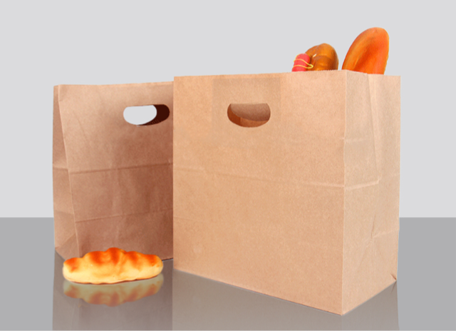 बिना फ्लैट हैंडल वाला चौकोर बॉटम पेपर बैग